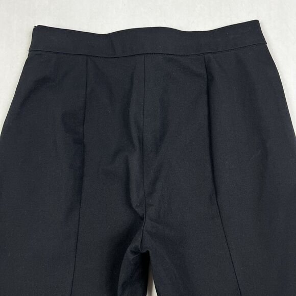 Everlane The Side-Zip Black Flat Front  Cotton Stretch Ankle Crop Pants Women 4 - Picture 4 of 9